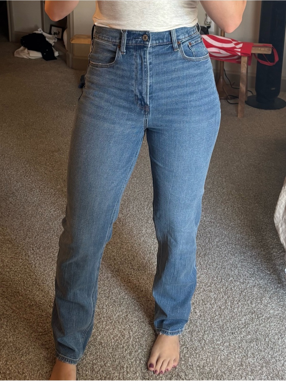 Abercrombie & Fitch Straight-Leg Jeans in Light Blue Wash